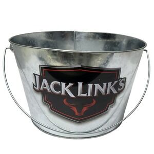 Jack Link's Galvanized Metal Ice Bucket Feed Your Wild Side Silver Pail 2021
